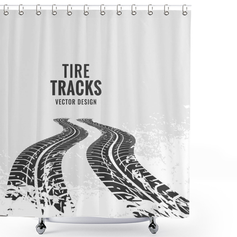 Personality  Tire Tracks Mark In Perspective Shower Curtains