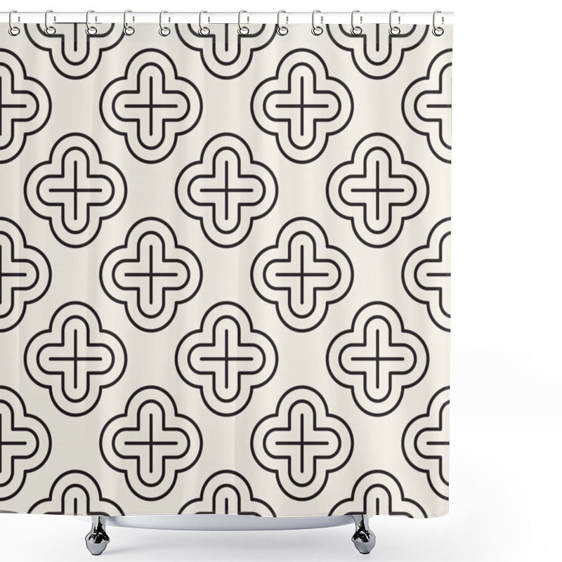 Personality  Vector Seamless Pattern. Modern Stylish Abstract Texture. Repeating Geometric Tiles Shower Curtains