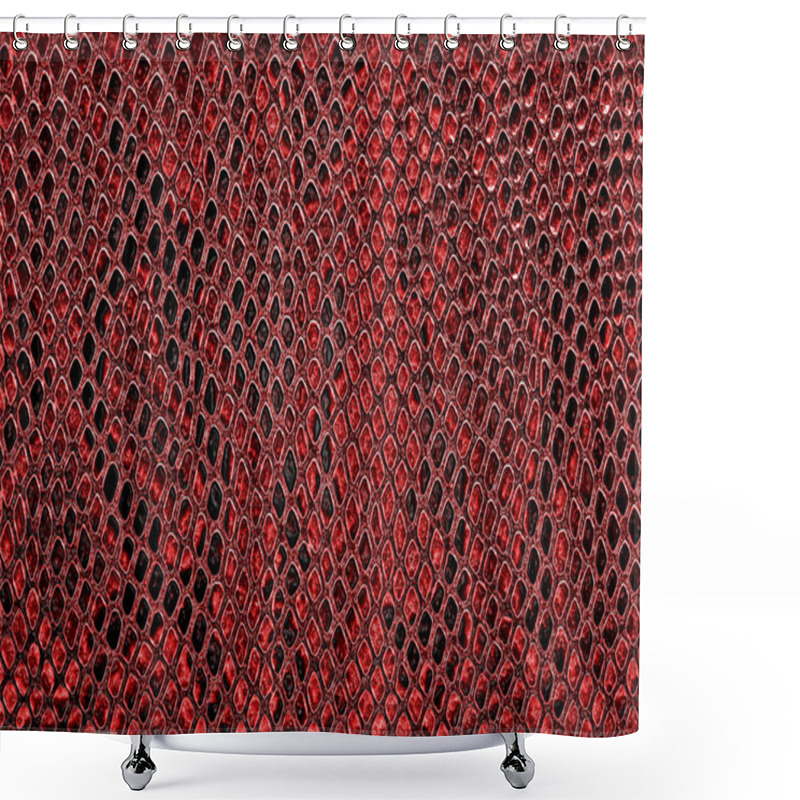 Personality  Red snake skin background shower curtains