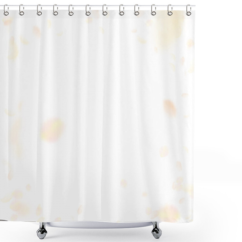 Personality  Yellow Orange Flower Petals Falling Down. Magnetic Romantic Flowers Vignette. Flying Petal On White  Shower Curtains