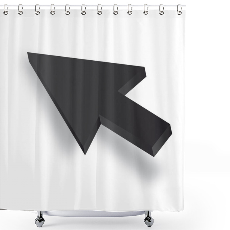 Personality  Black 3D Vector Mouse Cursor Shower Curtains