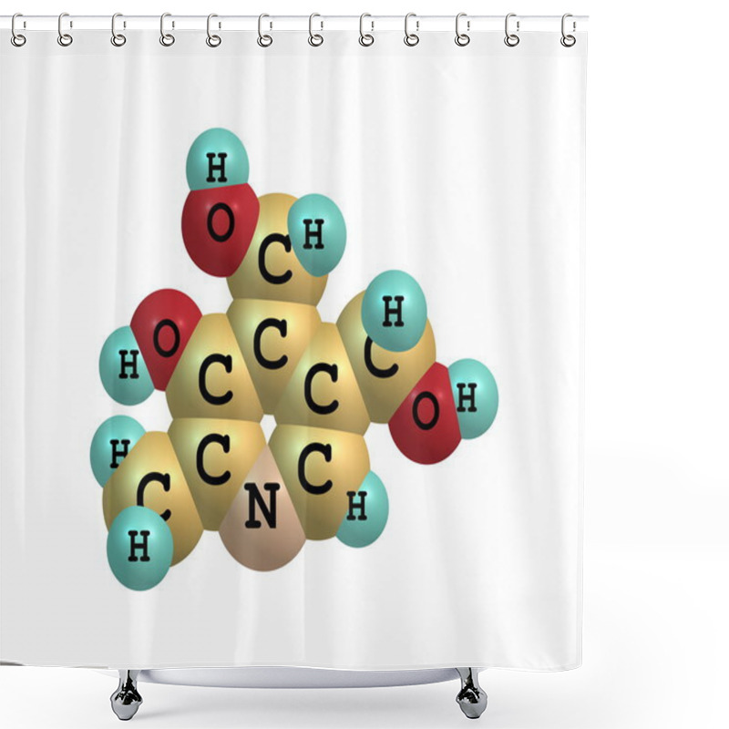 Personality  Pyridoxine (vitamin B6) Molecular Structure On White Background Shower Curtains