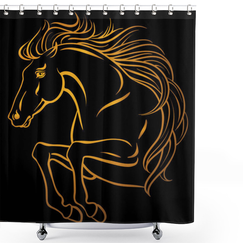 Personality  Clip-art Of Jumping Horse Shower Curtains