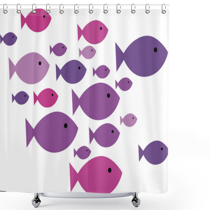 Personality  Vector Illustration Of Fish Shower Curtains