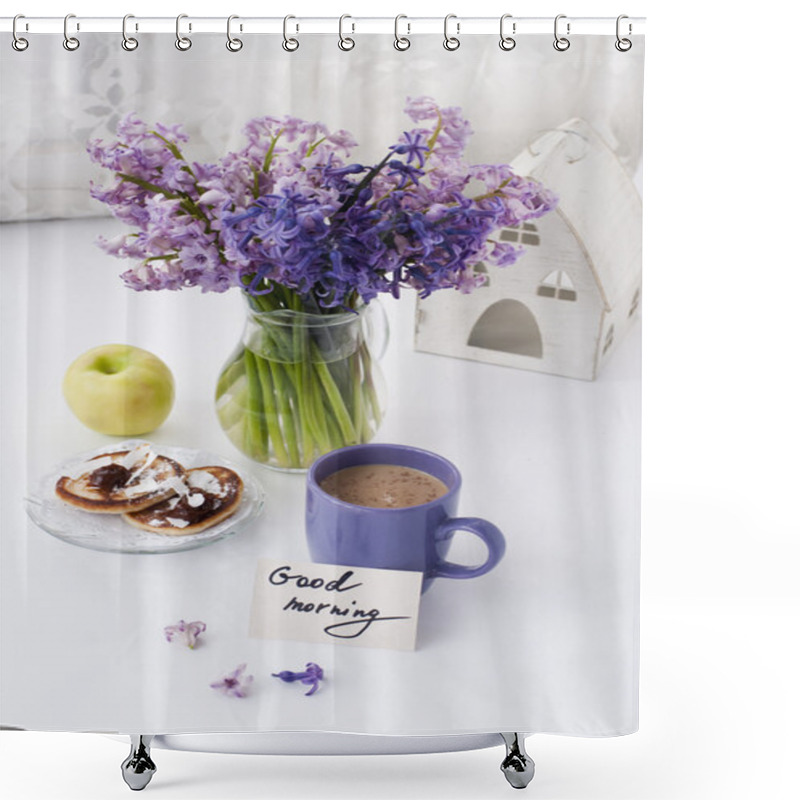 Personality  Purple And Green Morning Shower Curtains