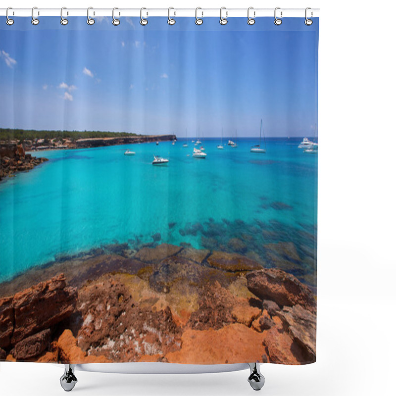 Personality  Formentera Cala Saona Beach Balearic Islands Shower Curtains