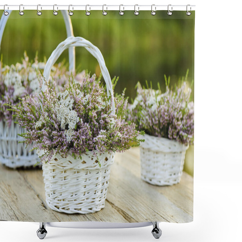 Personality  Bouquets Of Flowers In Baskets Shower Curtains