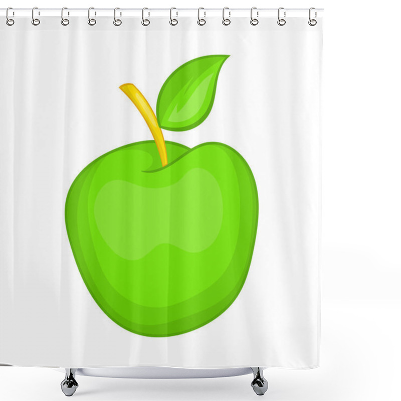 Personality  Green Apple Icon, Cartoon Style Shower Curtains