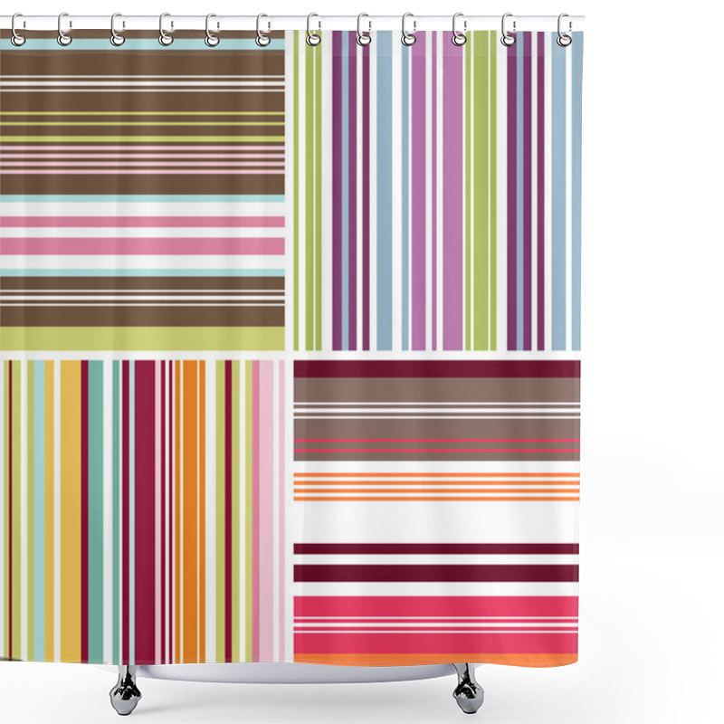 Personality  Seamless Patterns With Fabric Texture Shower Curtains