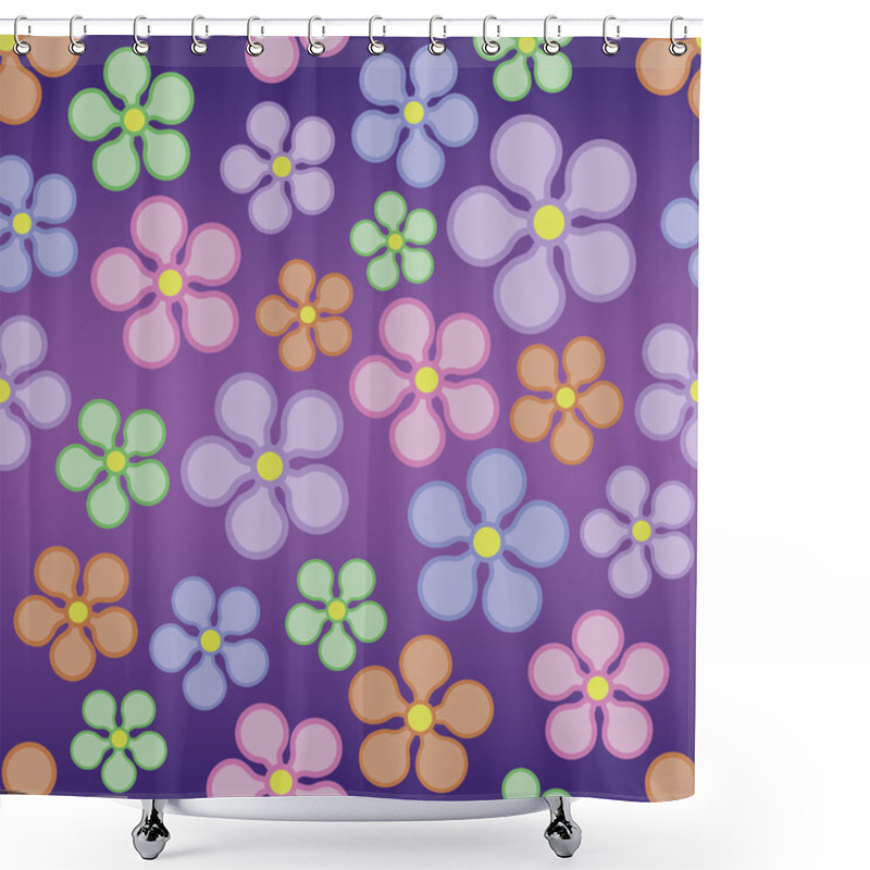 Personality  Pastel Flower Pattern Shower Curtains