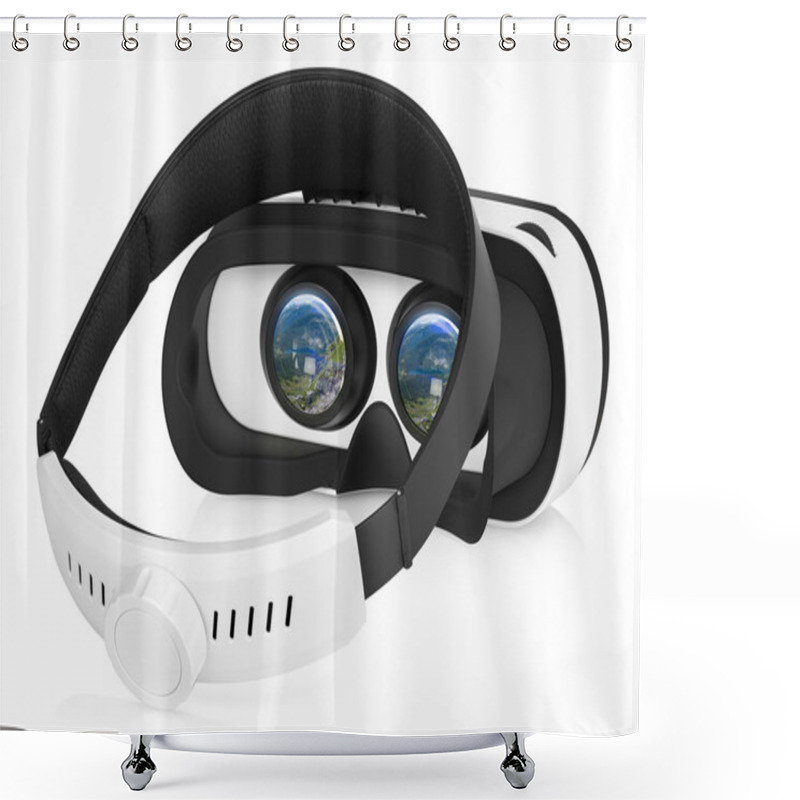 Personality  VR Virtual Reality Headset Half Turned Back View Shower Curtains