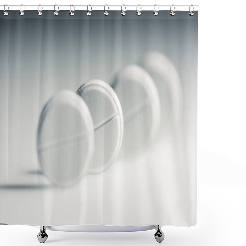 Personality  Round White Tablets   Shower Curtains