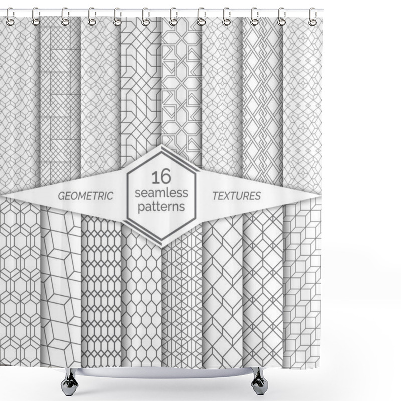 Personality  Set Of Seamless Patterns Shower Curtains