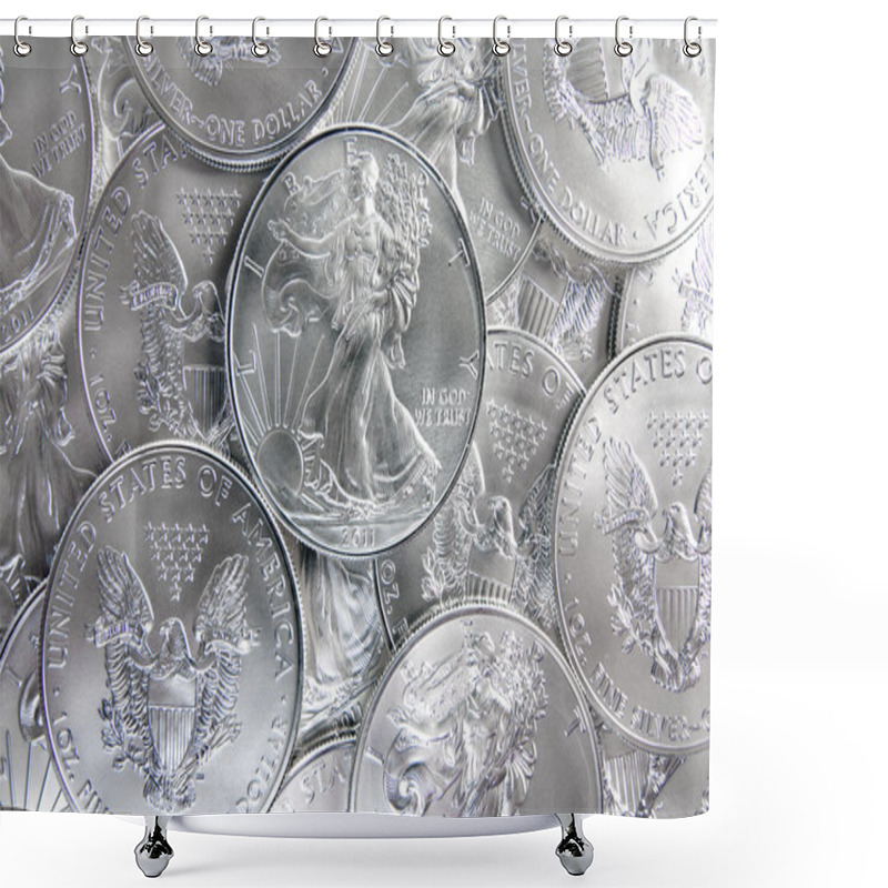 Personality  Uncirculated American Silver Eagle Coins Shower Curtains