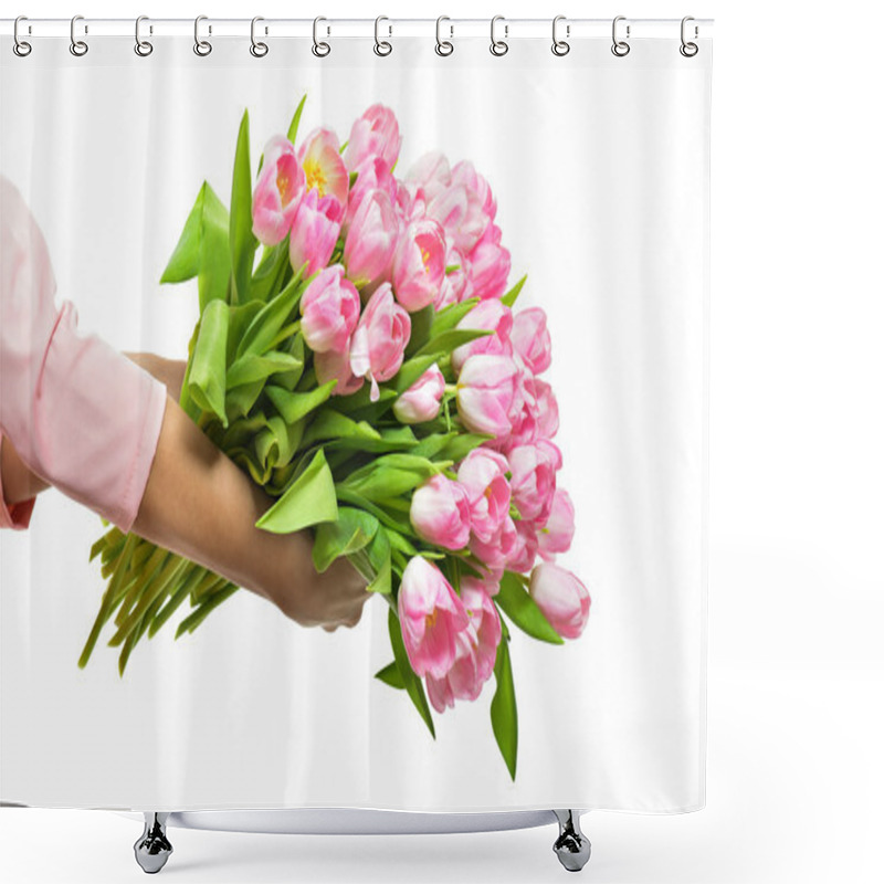 Personality  Spring Tulip Flowers Shower Curtains