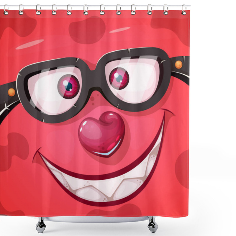 Personality  Cartoon Funny, Cute Monster Character. Halloween Illustration. Shower Curtains