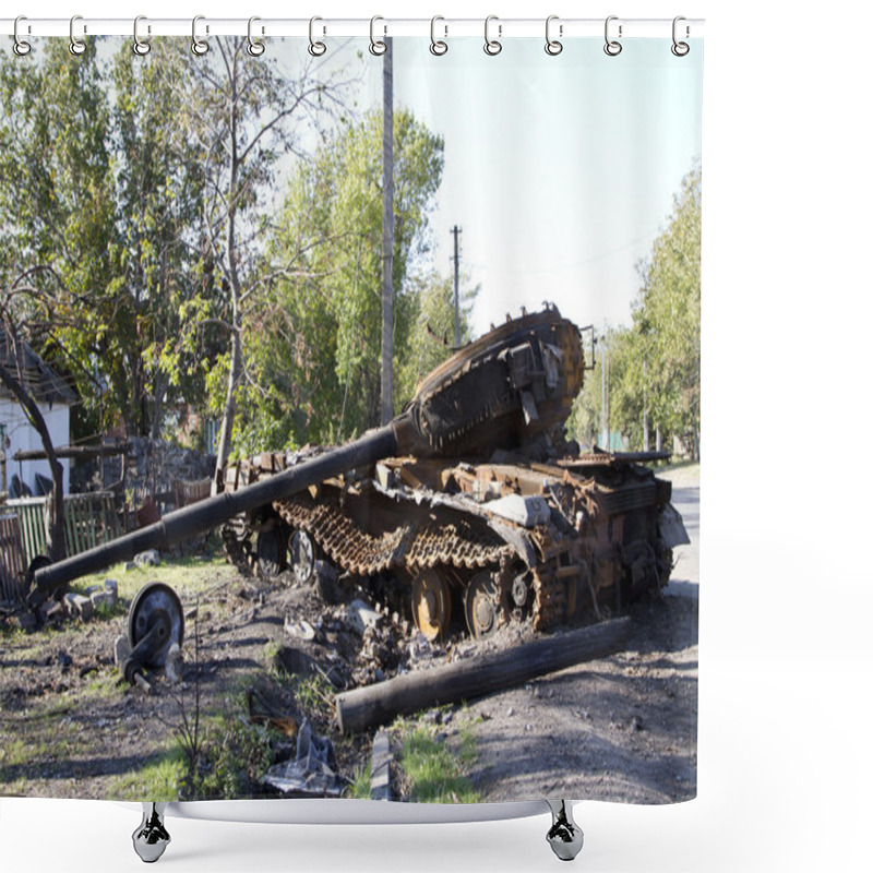 Personality  Ukrainian Tanks Were Destroyed In The Village Stepanivka Shower Curtains