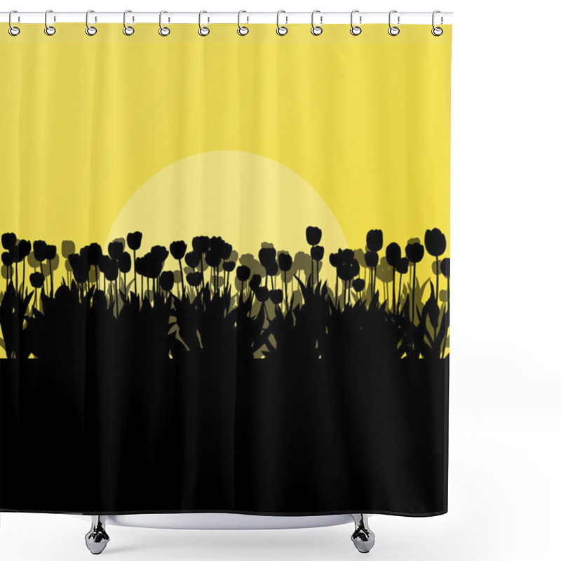 Personality  Tulips Spring Seasonal Flower Garden Ecology Concept Detailed Il Shower Curtains