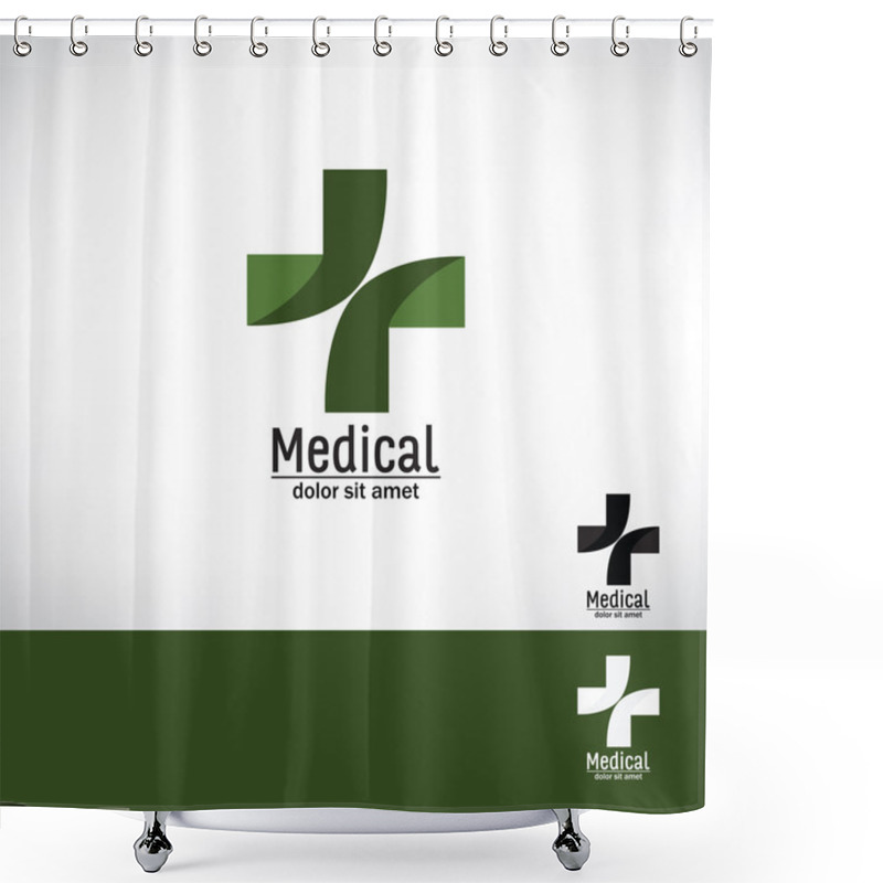 Personality  Green Cross Shower Curtains