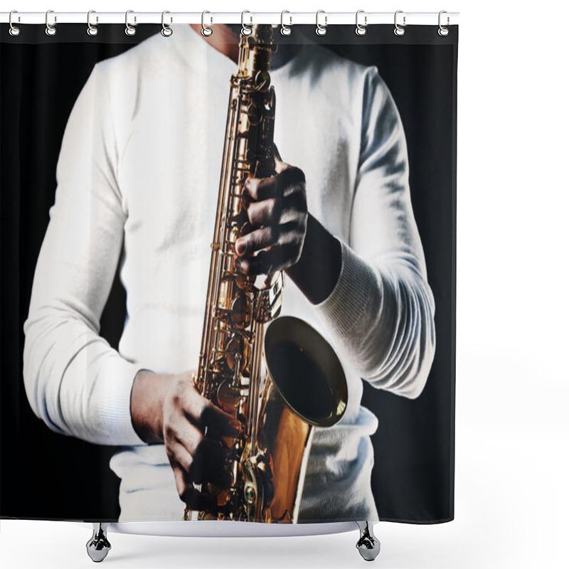 Personality  Musician Playing The Saxophone Shower Curtains