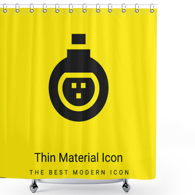 Personality  Antidote Minimal Bright Yellow Material Icon Shower Curtains