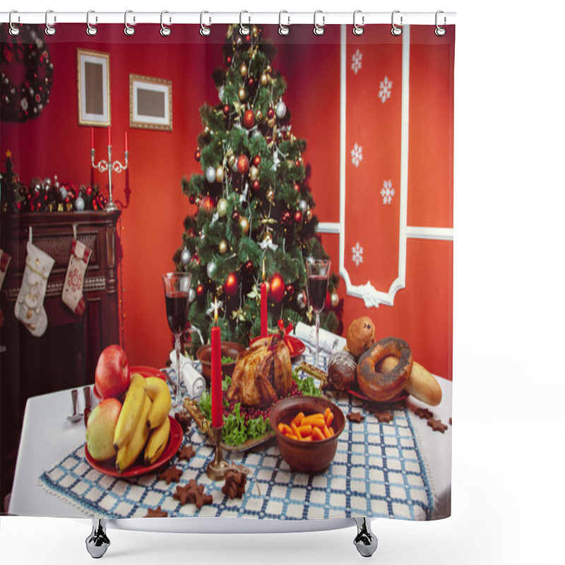 Personality  Christmas Still Life Shower Curtains