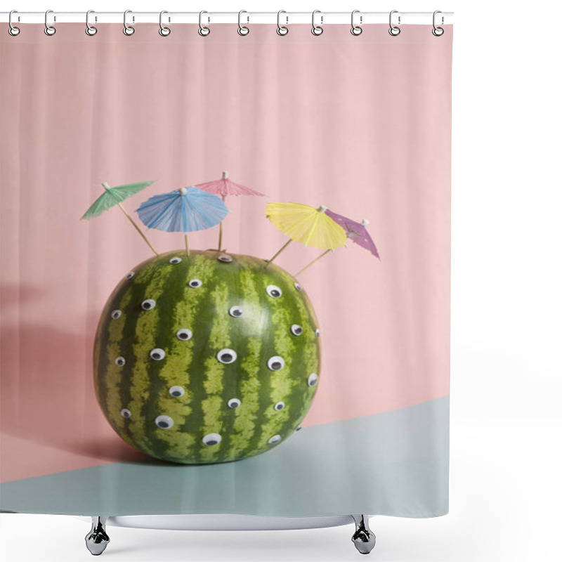 Personality  Watermelon Umbrella Hair Cocktail Shower Curtains