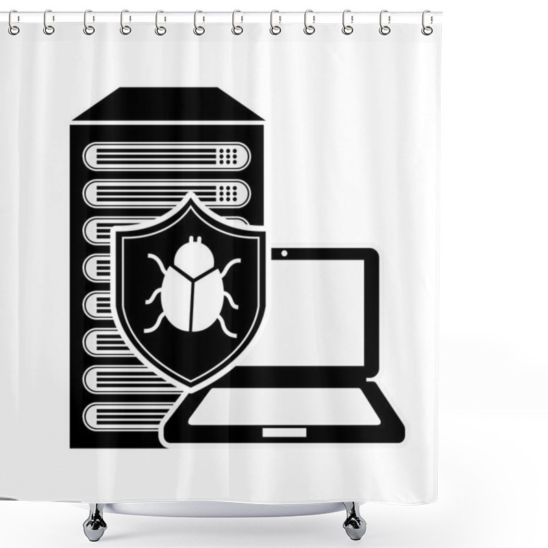 Personality  Computer Virus Design Shower Curtains