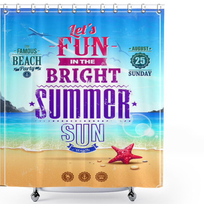 Personality  Summer Retro Poster Shower Curtains