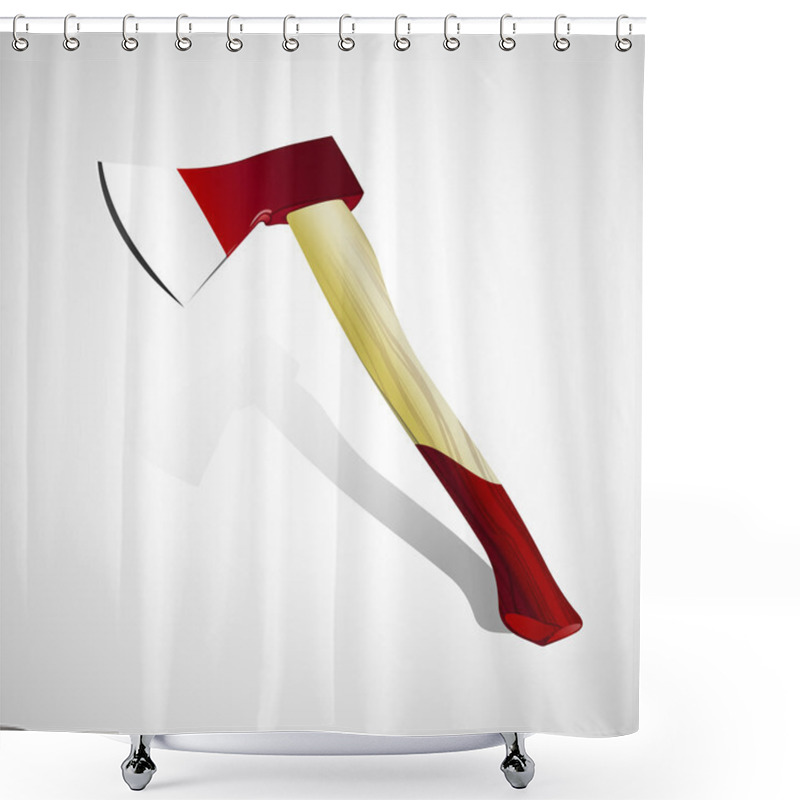 Personality  Ax On White Background Shower Curtains