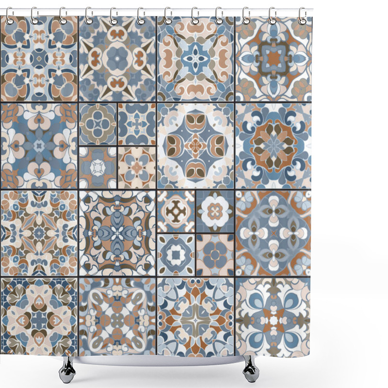 Personality  Collection Of Ceramic Tiles Shower Curtains