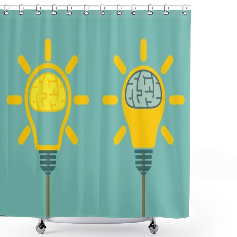 Personality  Brain In Light Bulb. Shower Curtains