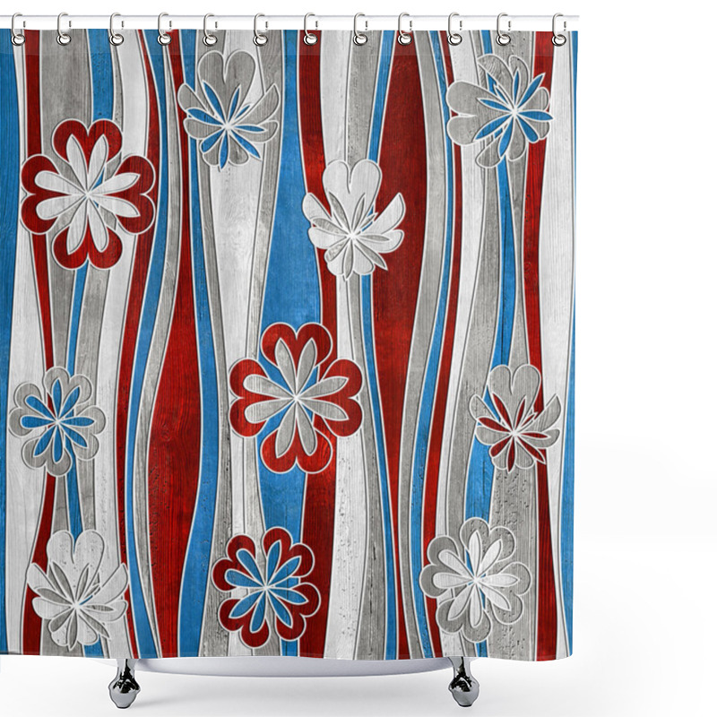 Personality  Decorative Flower Pattern - Waves Decoration - Seamless Background Shower Curtains