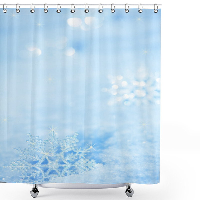 Personality  Snowflakes On Snow Shower Curtains