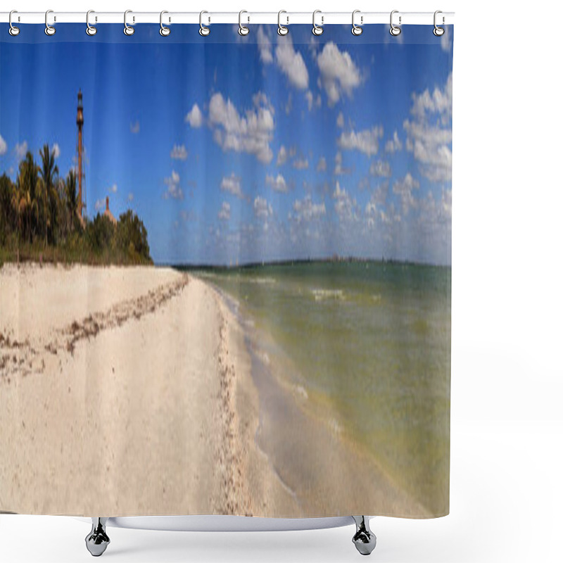 Personality  White Sand Leading To The Lighthouse At Lighthouse Beach Park In Sanibel, Florida Shower Curtains