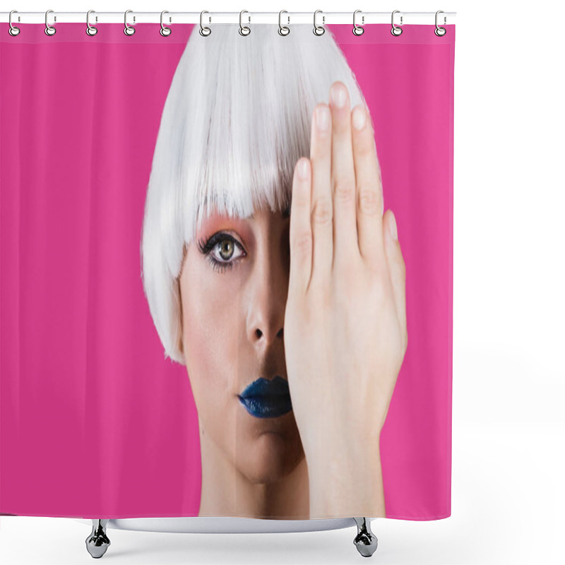 Personality  Confident Vogue Model Covering Eye Shower Curtains