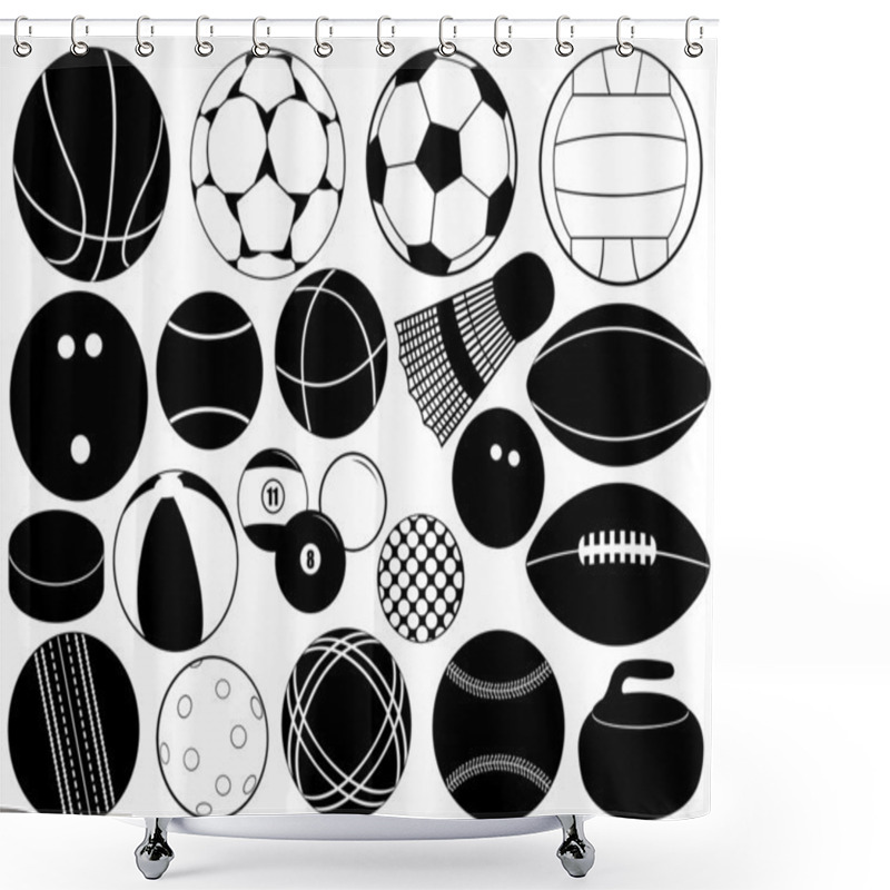 Personality  Different Game Balls Shower Curtains