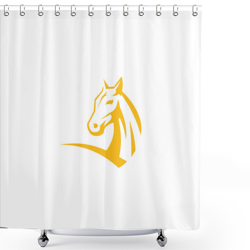 Personality  Animal Horse Logo Vector Design Template Shower Curtains