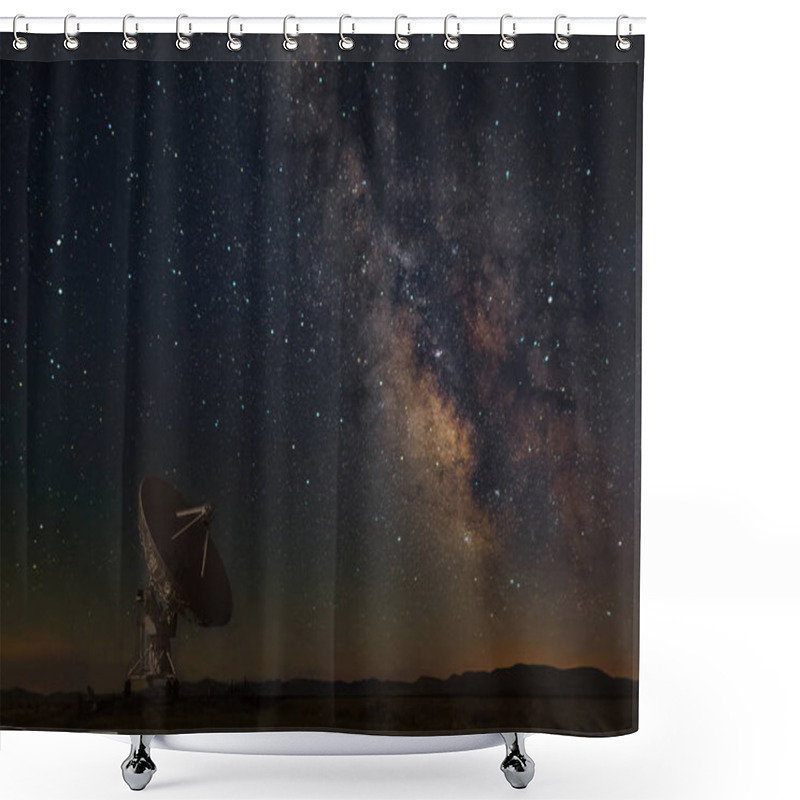 Personality  Very Large Array With Milky Way At New Mexico Shower Curtains