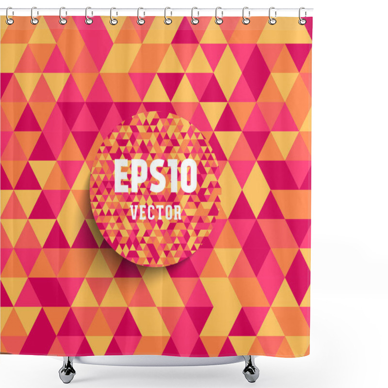 Personality  Retro Triangle Geometric Pattern For Mosaic Banner Shower Curtains