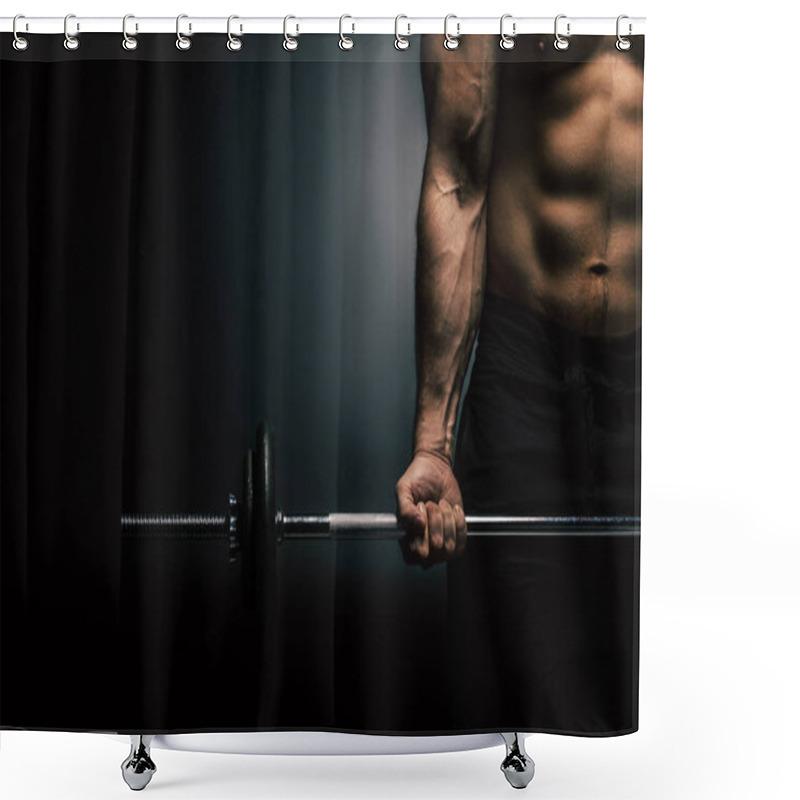 Personality  Athletic Man Weightlifting Shower Curtains