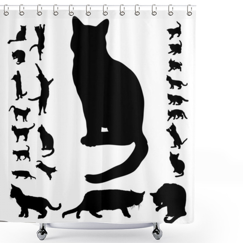 Personality  Cat Silhouettes Shower Curtains