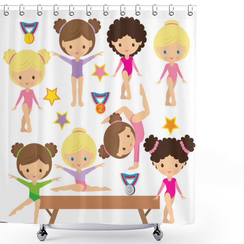 Personality  Gymnastics Vector Illustration Shower Curtains