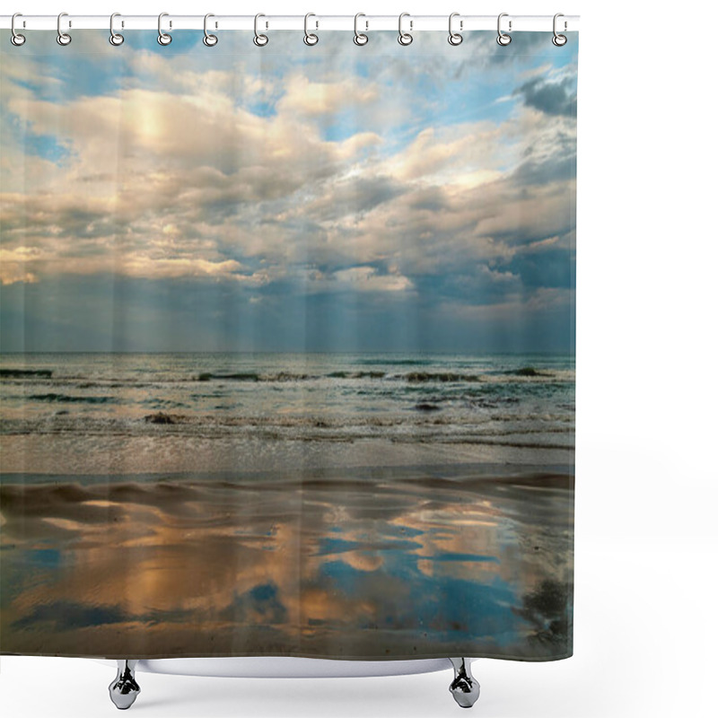 Personality  Cloudy Sky Along The Adriatic Coast In The Season Winter Shower Curtains