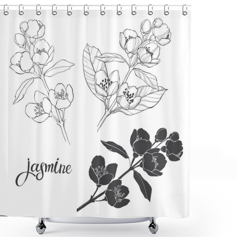 Personality  Floral Elements For Design.  Shower Curtains