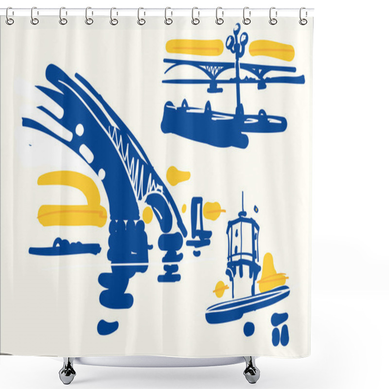 Personality  St. Petersburg Russia. Vector Shower Curtains