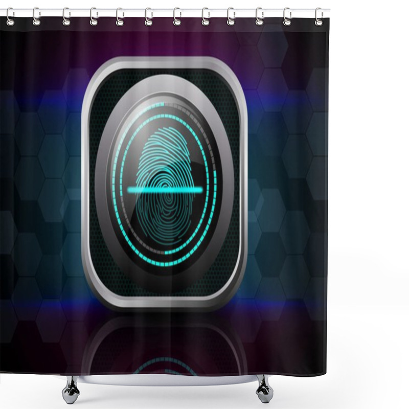 Personality  Fingerprint Scanner Illustration Shower Curtains