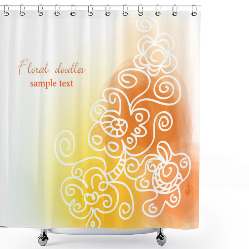 Personality  Floral Doodles Shower Curtains