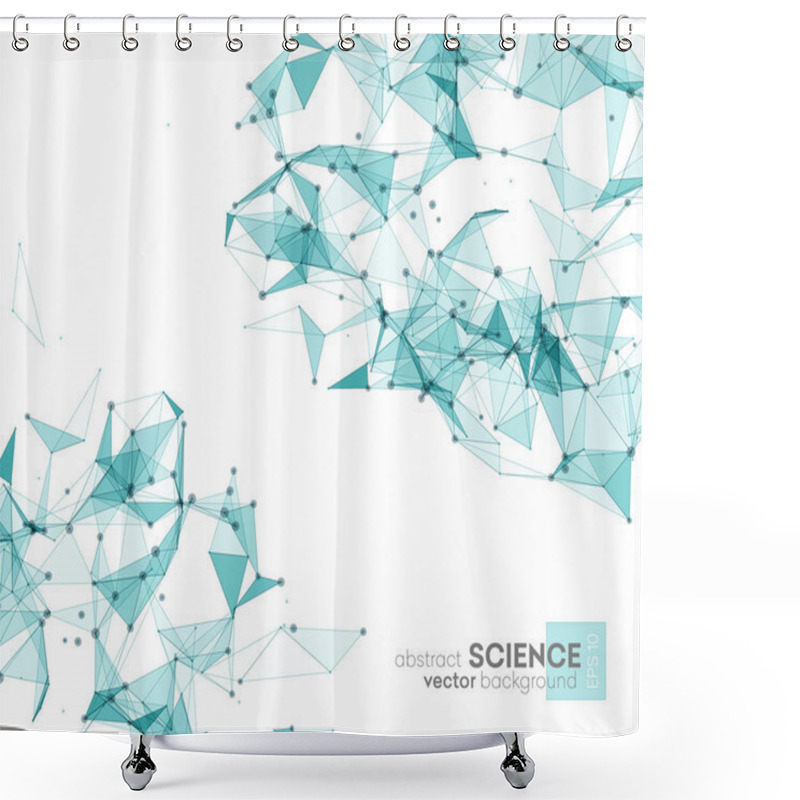 Personality  Wireframe Mesh Polygonal Background. Shower Curtains