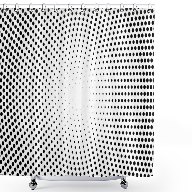 Personality  Black And White Dotted Halftone Vector Background. Rough Dotted Gradient Overlay. Abstract Monochrome Background. Black Ink Dotwork On Transparent Backdrop. Perforated Template. Pop Art Retro Design Shower Curtains